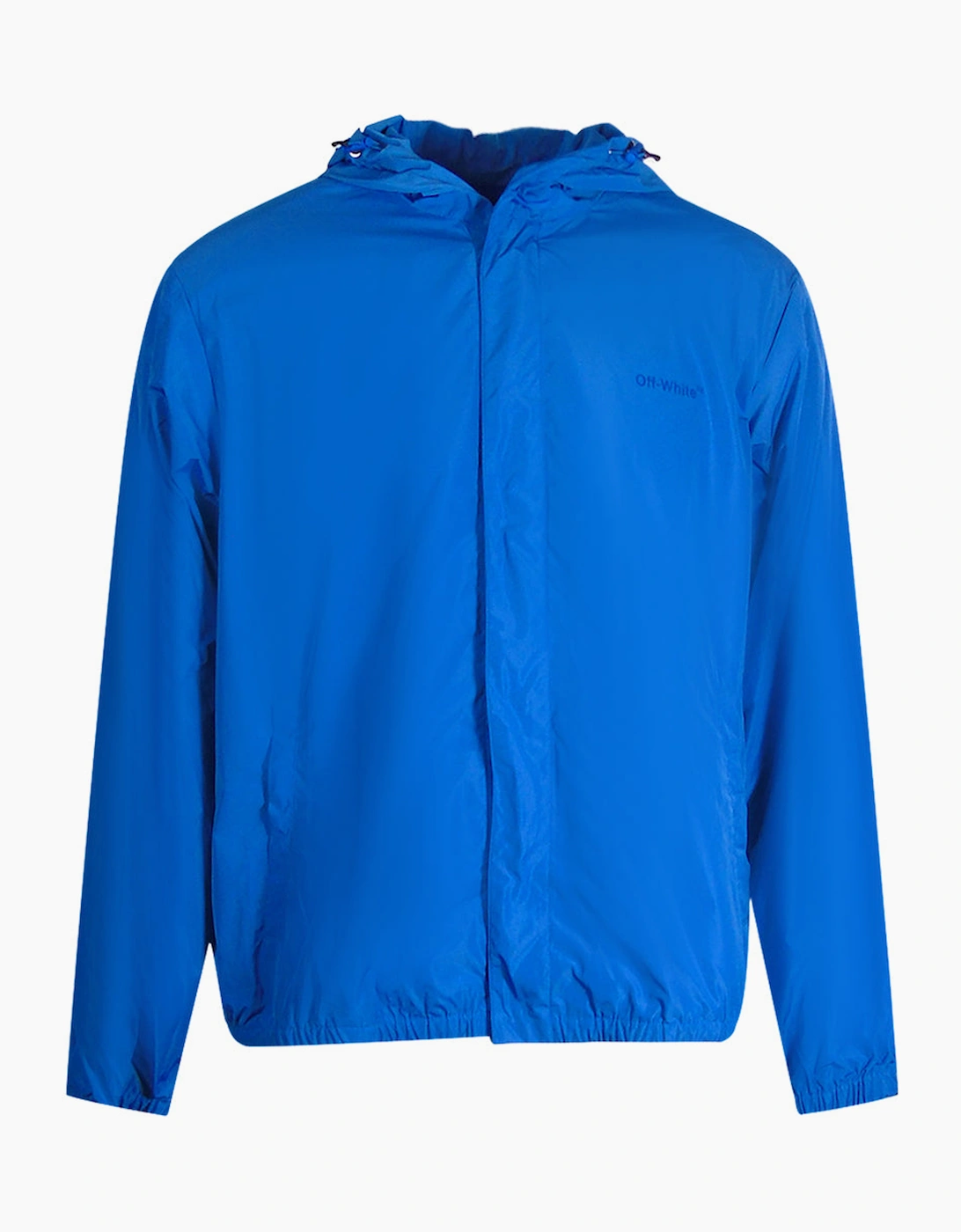 Men's Off-White Diag Tab Peacock Blue Windbreaker Jacket - Size: Regular/36