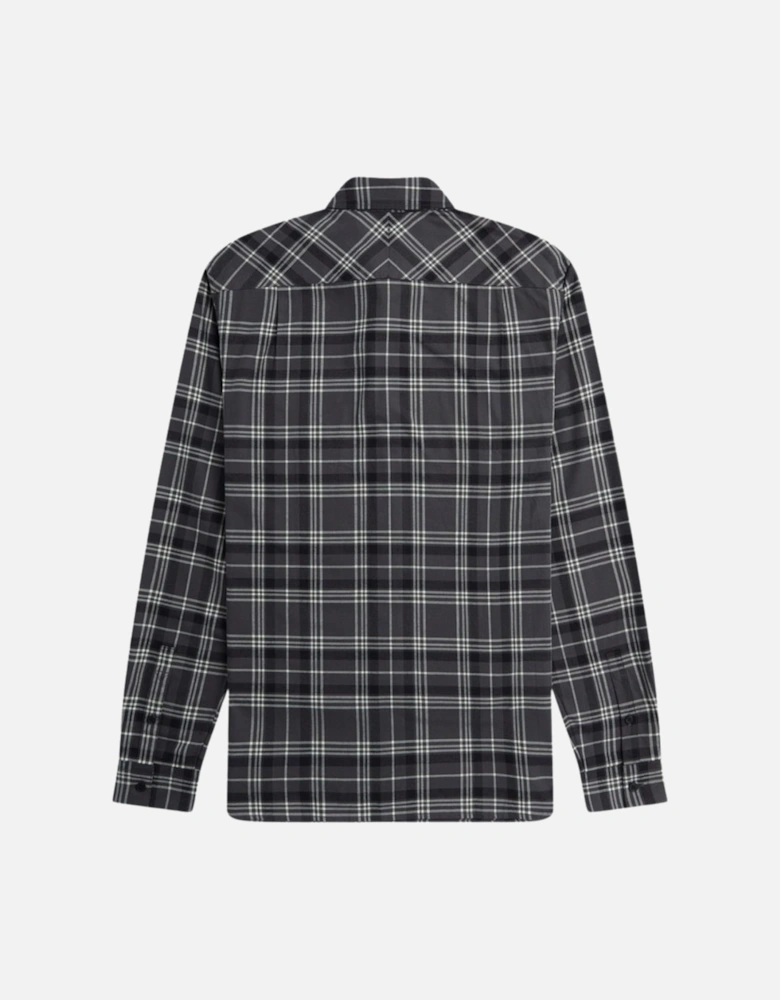 Long Sleeve Black Brushed Twill Tartan Shirt