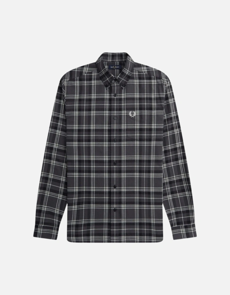 Long Sleeve Black Brushed Twill Tartan Shirt