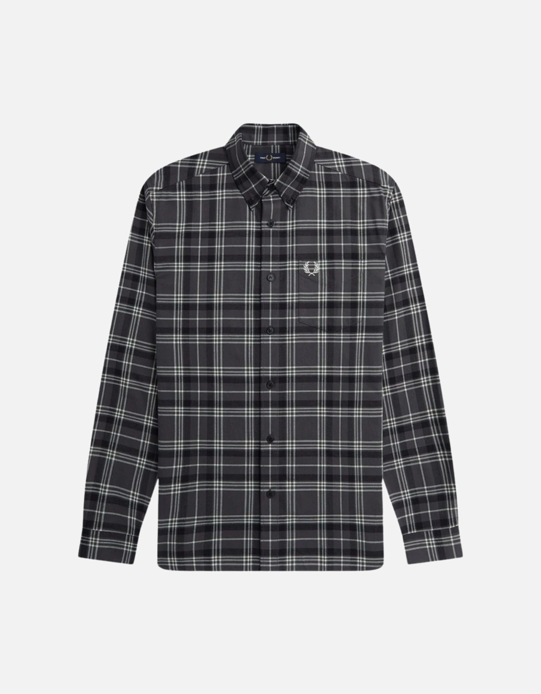 Long Sleeve Black Brushed Twill Tartan Shirt, 3 of 2