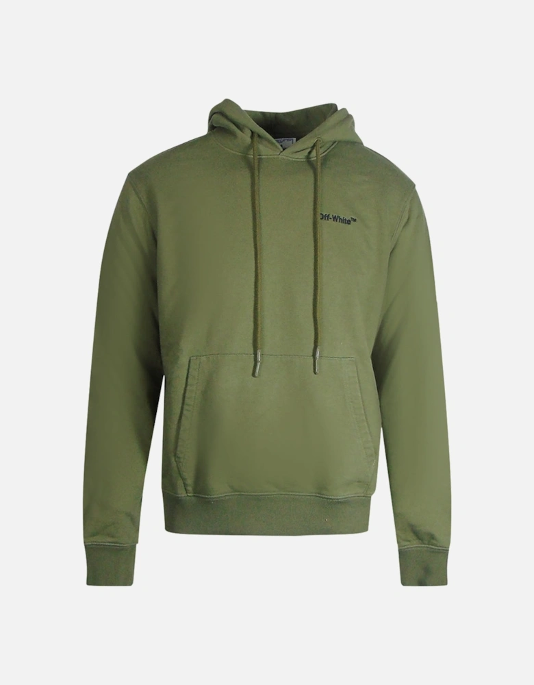 Helvetica Logo Slim Fit Green Hoodie