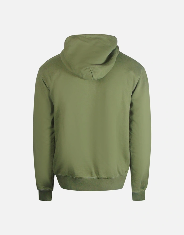 Helvetica Logo Slim Fit Green Hoodie