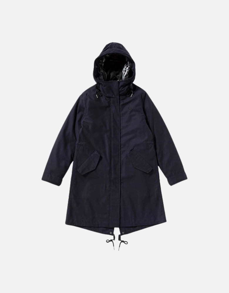 Hooded Zip-In Liner Parka 2 In 1 Navy Blue Jacket