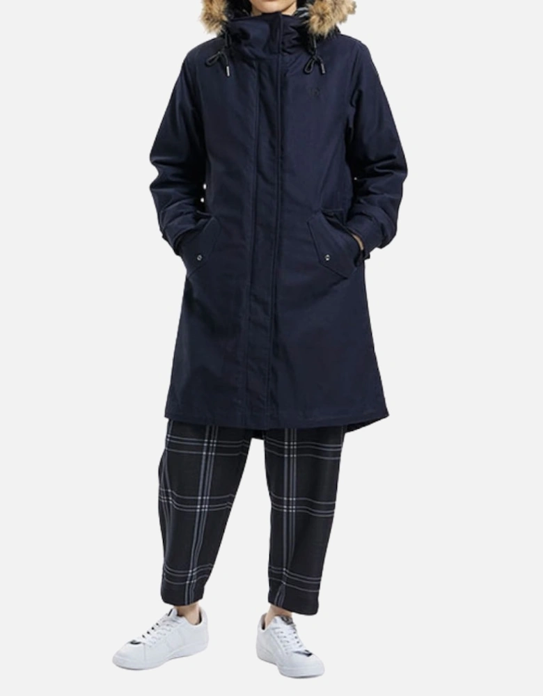 Hooded Zip-In Liner Parka 2 In 1 Navy Blue Jacket