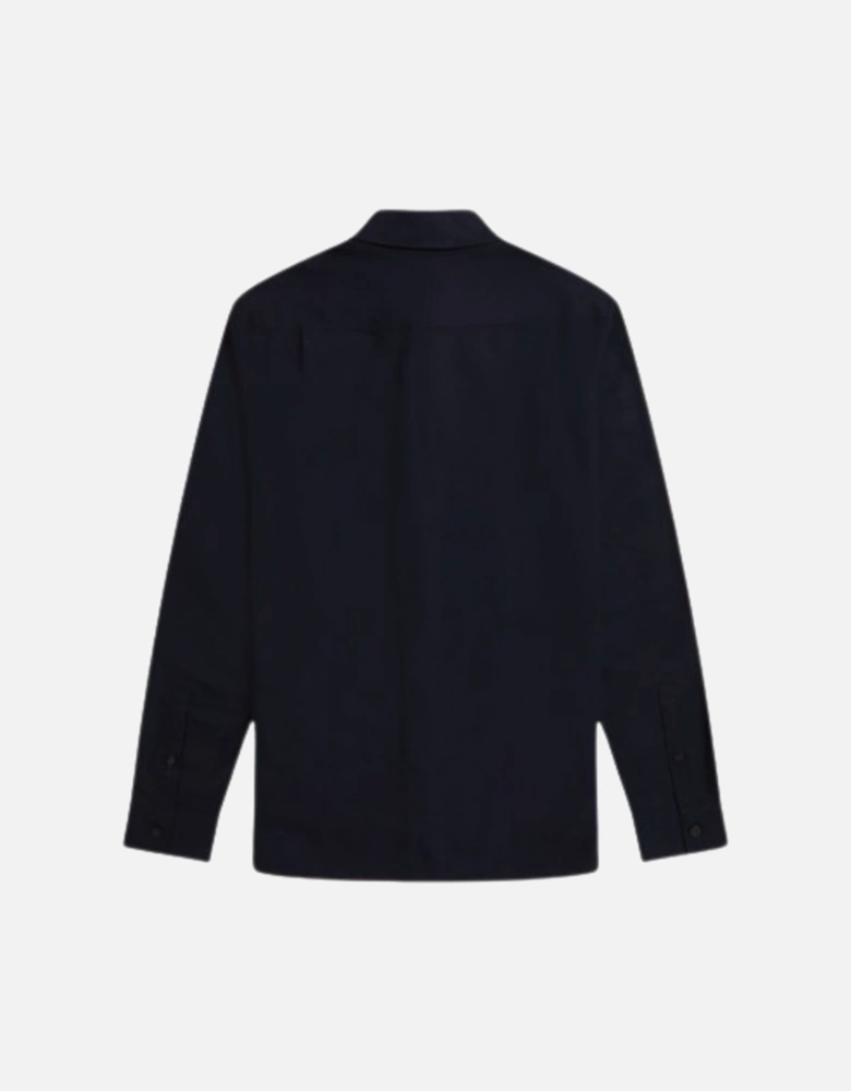 Plain Navy Blue Long Sleeve Oxford Shirt