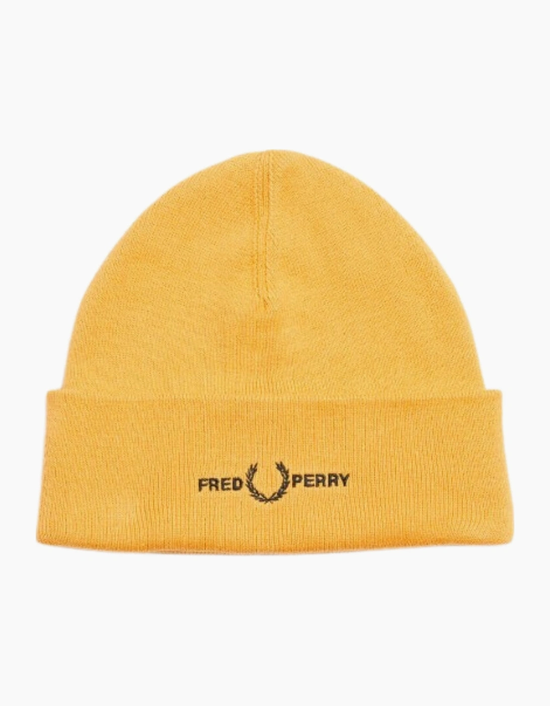 Fred Perry Unisex Yellow Graphic Logo Golden Hour Beanie - Size: One Size