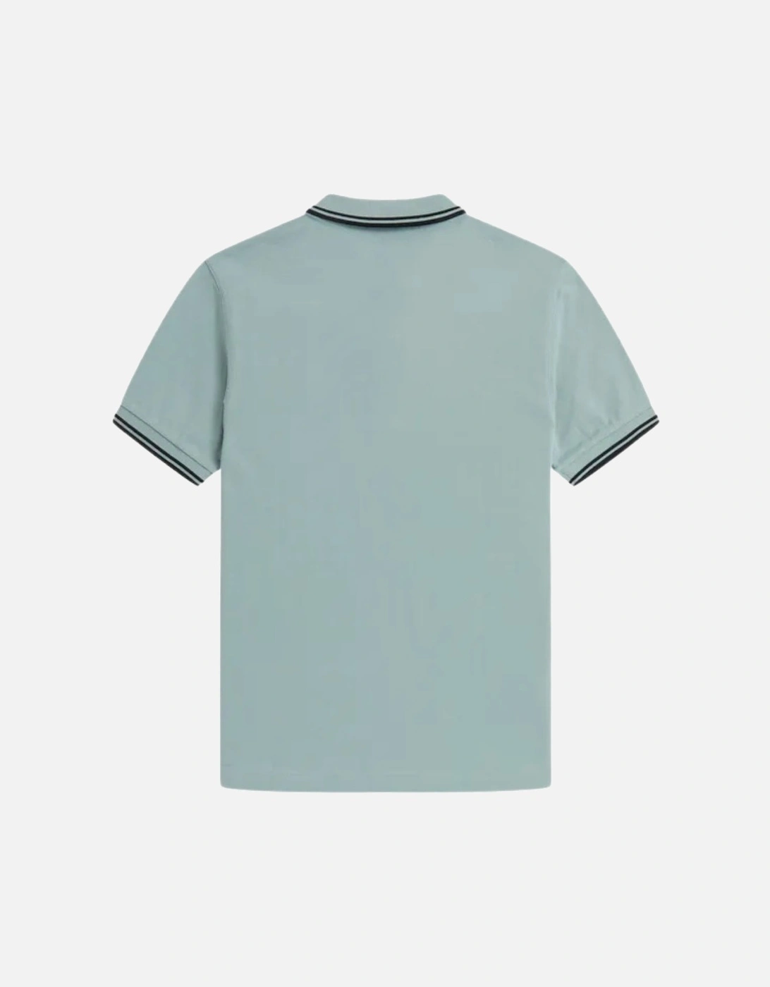 Black Twin Tipped Collar Light Blue Polo Shirt