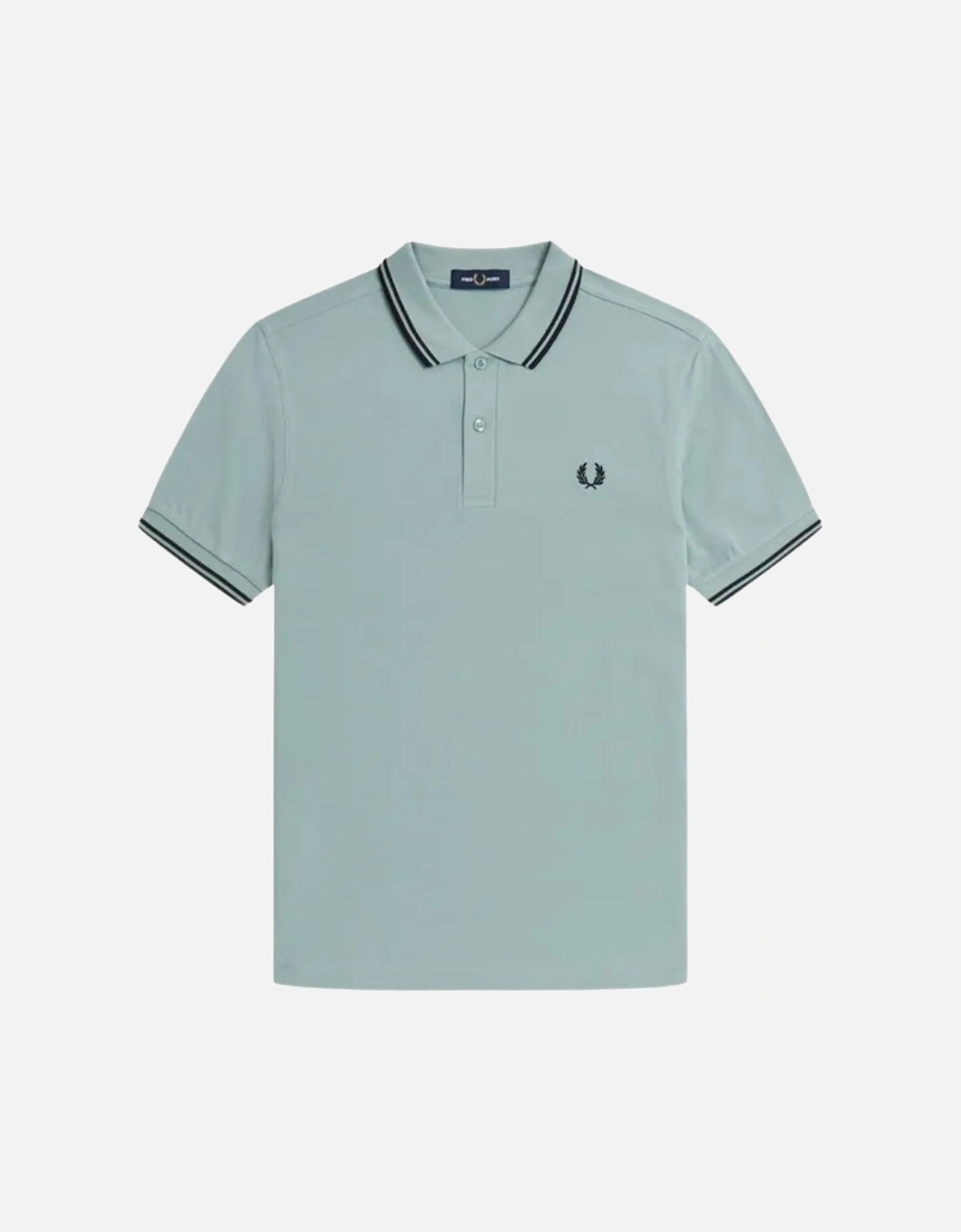 Black Twin Tipped Collar Light Blue Polo Shirt, 3 of 2