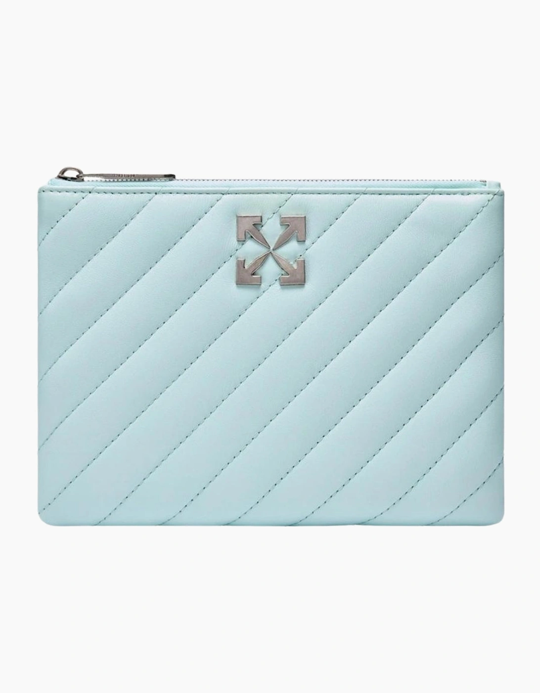 Women's Off-White Jackhammer Flat Pouch Leather Blue Bag - Size: ONE size