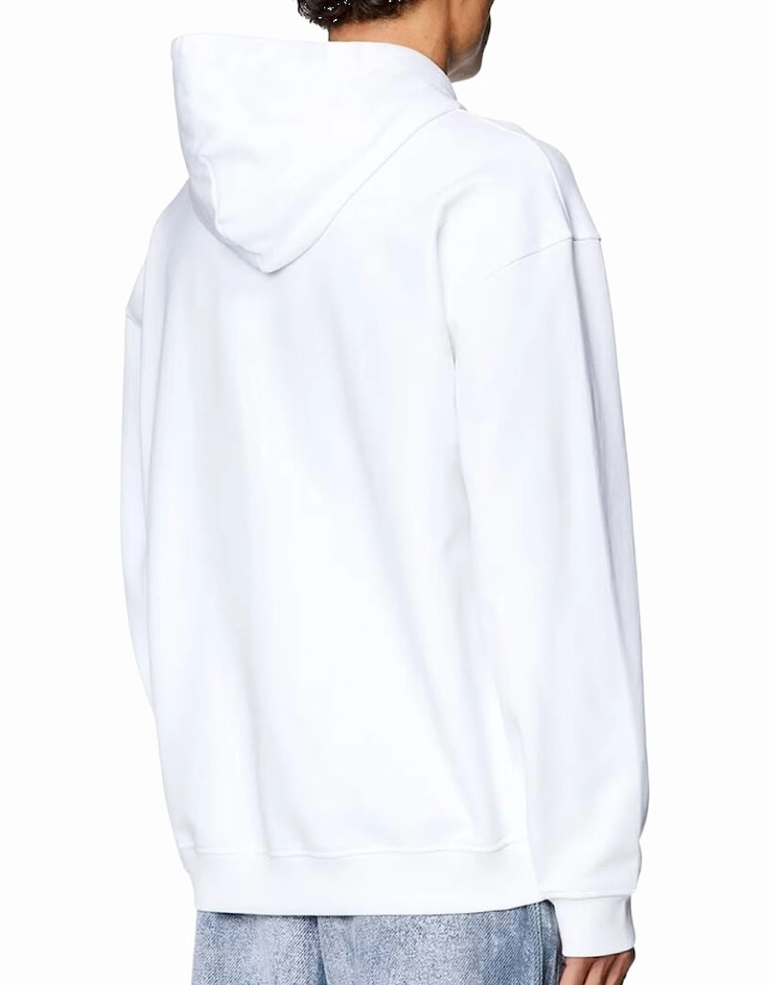 Double Destroyed Logo White Hoodie