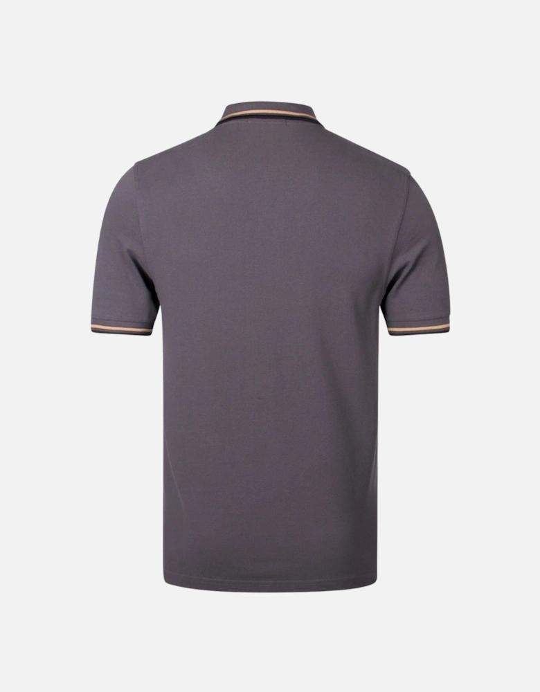 Yellow Twin Tipped Collar Grey Polo Shirt