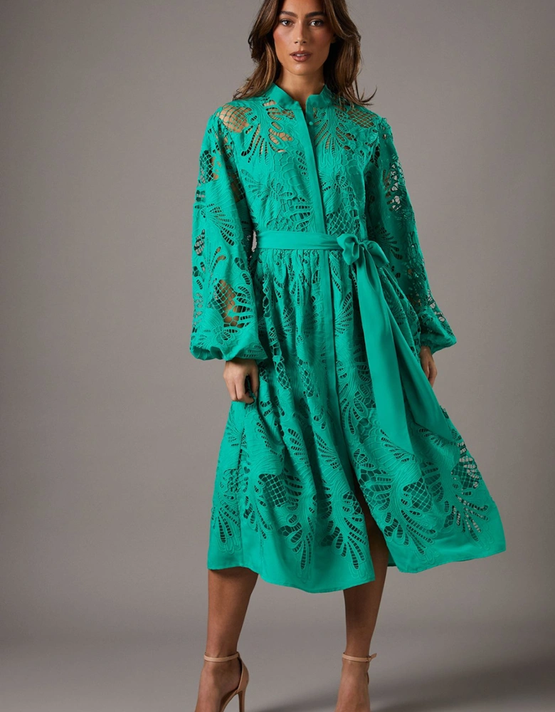 Cutwork Shirt Dress