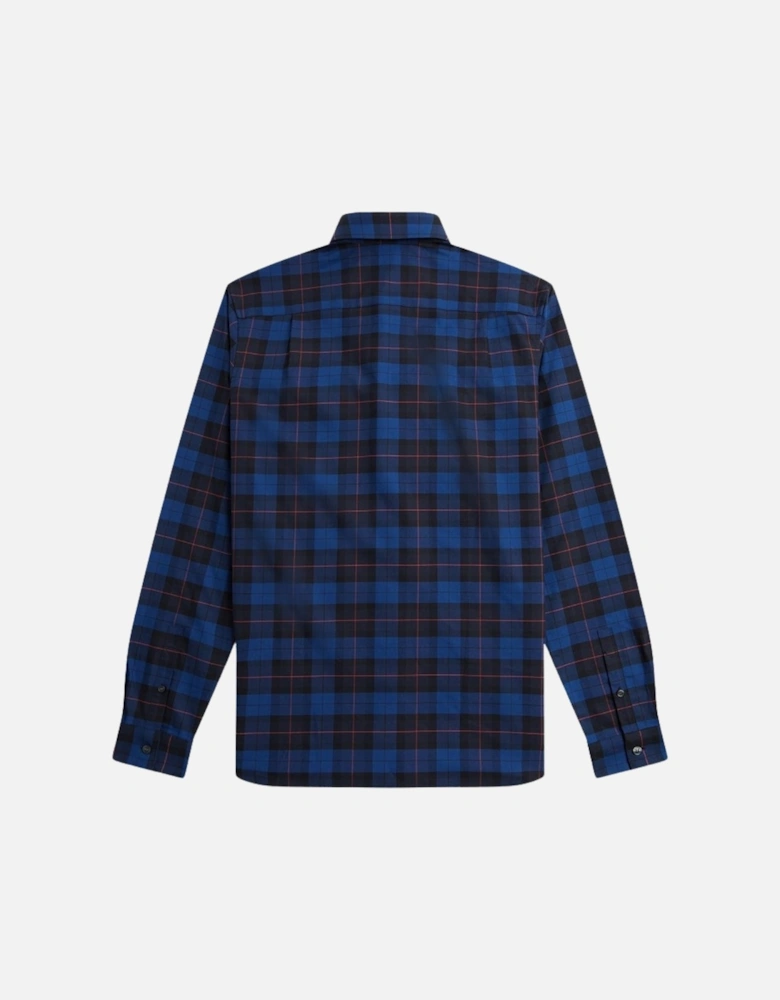 Long Sleeve Navy Blue Tartan Shirt