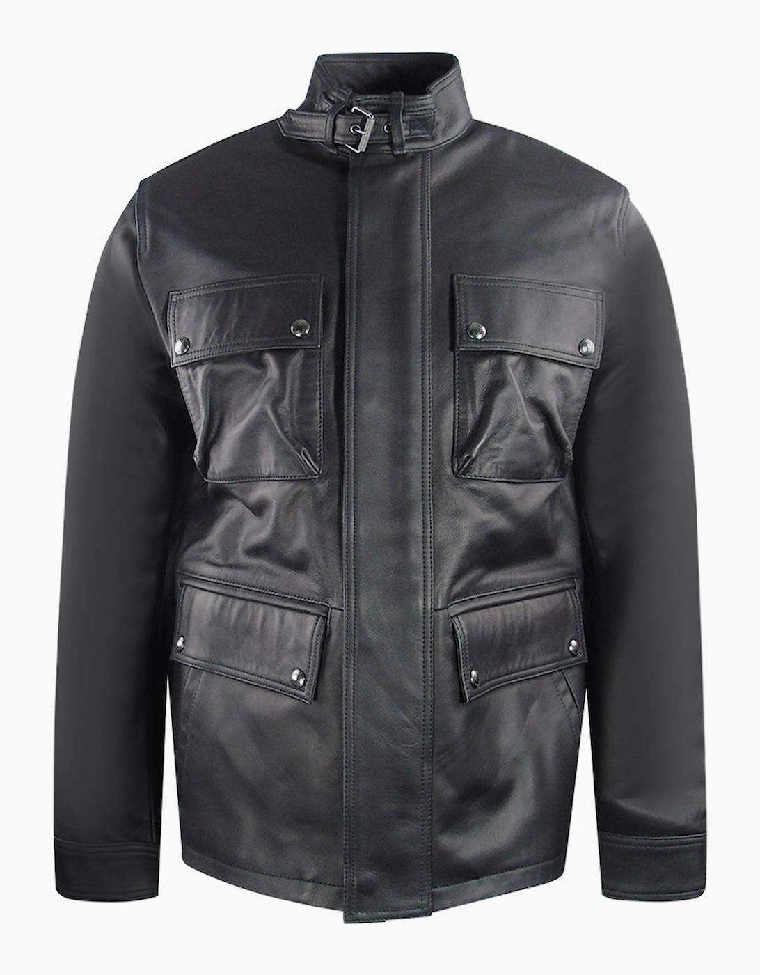 Men's Belstaff Black Grant Leather Jacket - Size: 44/Regular