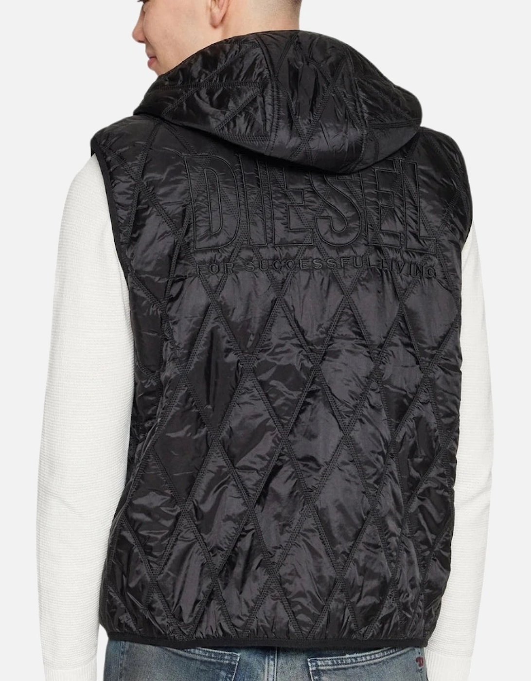 Brand Logo Black Quilted Gilet Jacket