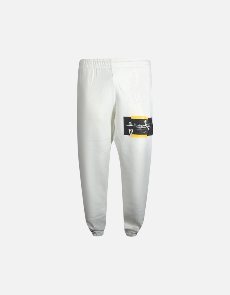 Caravaggio Painting Shorten Logo White Sweatpants