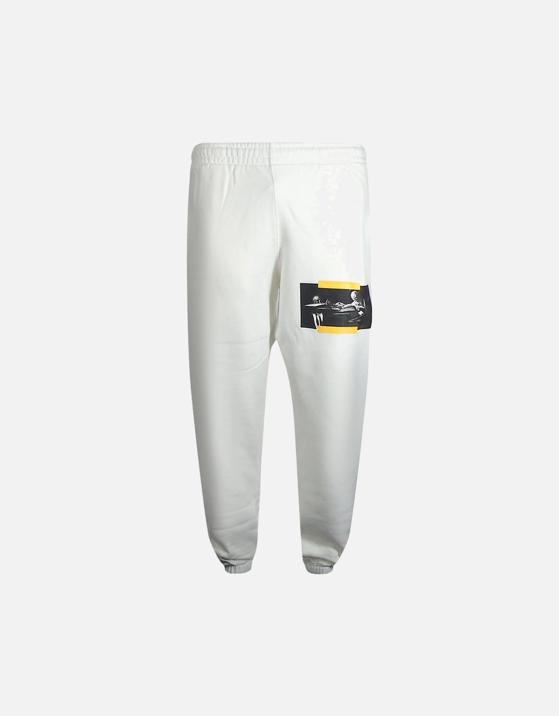 Caravaggio Painting Shorten Logo White Sweatpants, 4 of 3