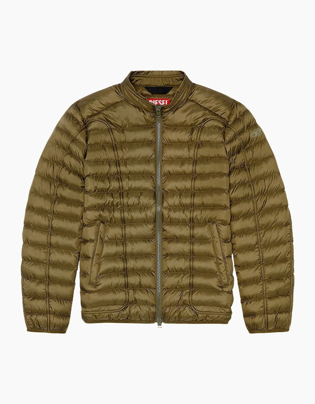 Men's Diesel Plain Green Padded Jacket - Tan - Size: 38/Regular