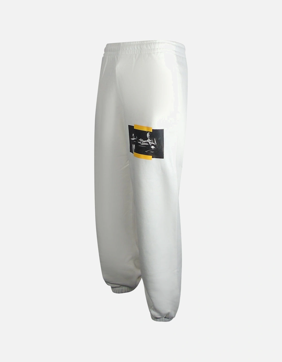 Caravaggio Painting Shorten Logo White Sweatpants