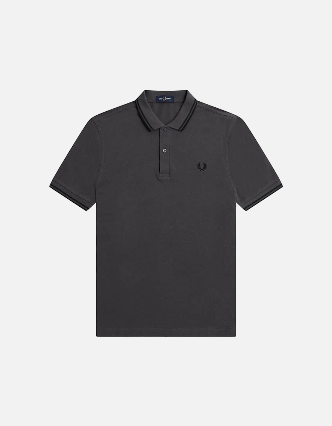 Black Twin Tipped Collar Grey Polo Shirt, 3 of 2