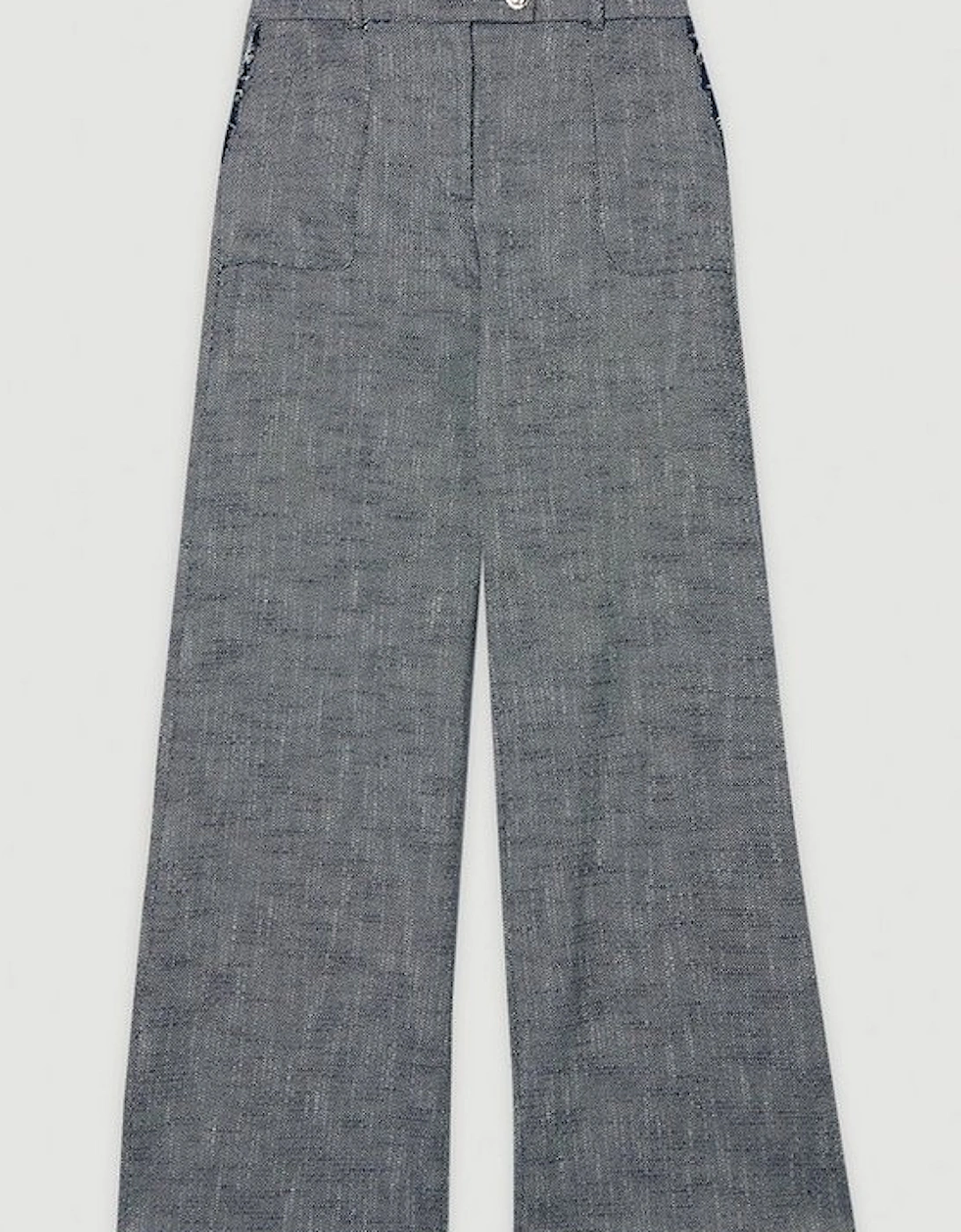 Spring Tweed Tailored Straight Leg Trousers