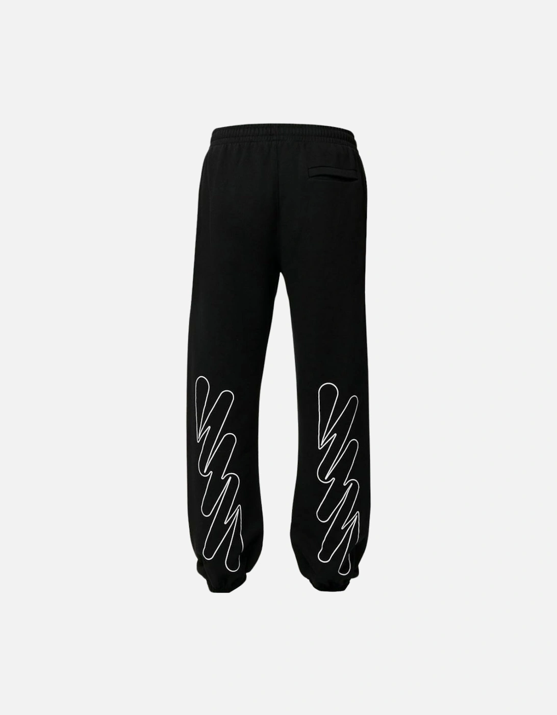 Wave Outline Diag Design Black Sweatpants