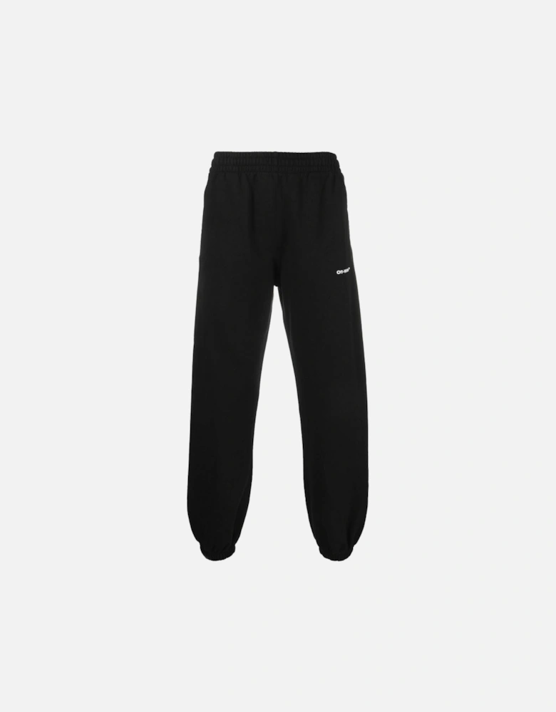 Wave Outline Diag Design Black Sweatpants