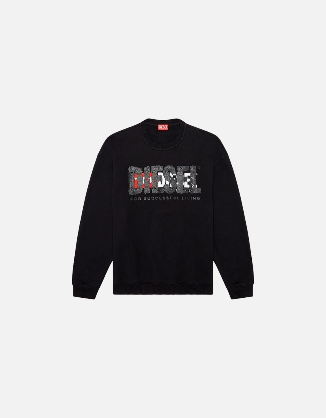 Double Destroyed Logo Black Sweatshirt, 3 of 2