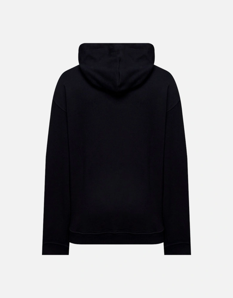 Double Destroyed Logo Black Hoodie