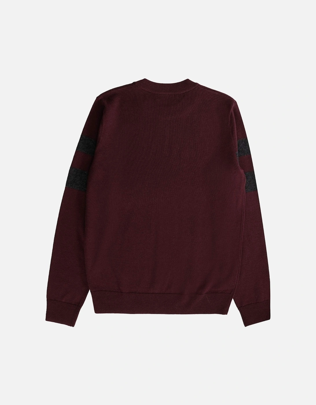 Tipped Sleeve Oxblood Red Crewneck Jumper