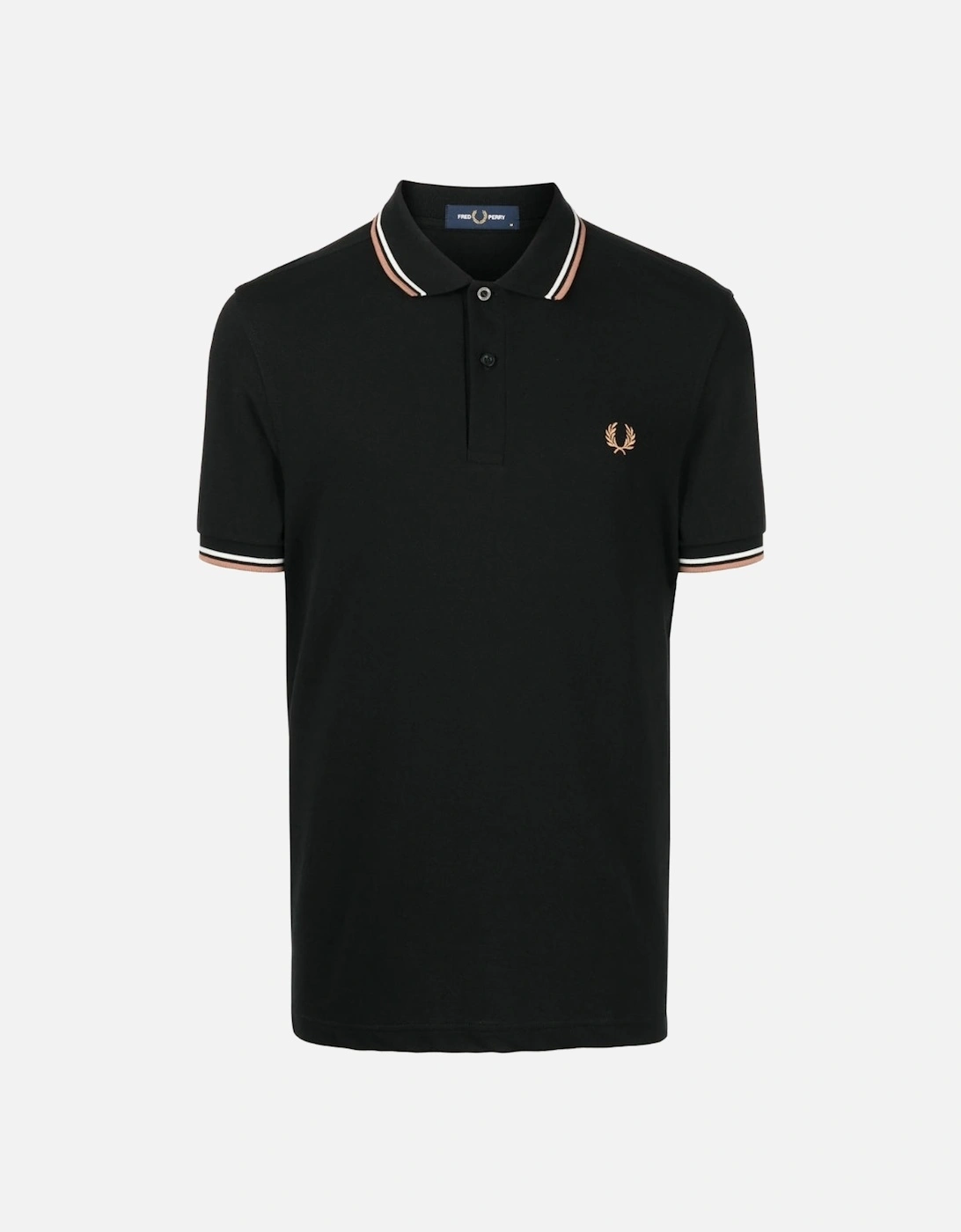 White Twin Tipped Collar Black Polo Shirt, 3 of 2