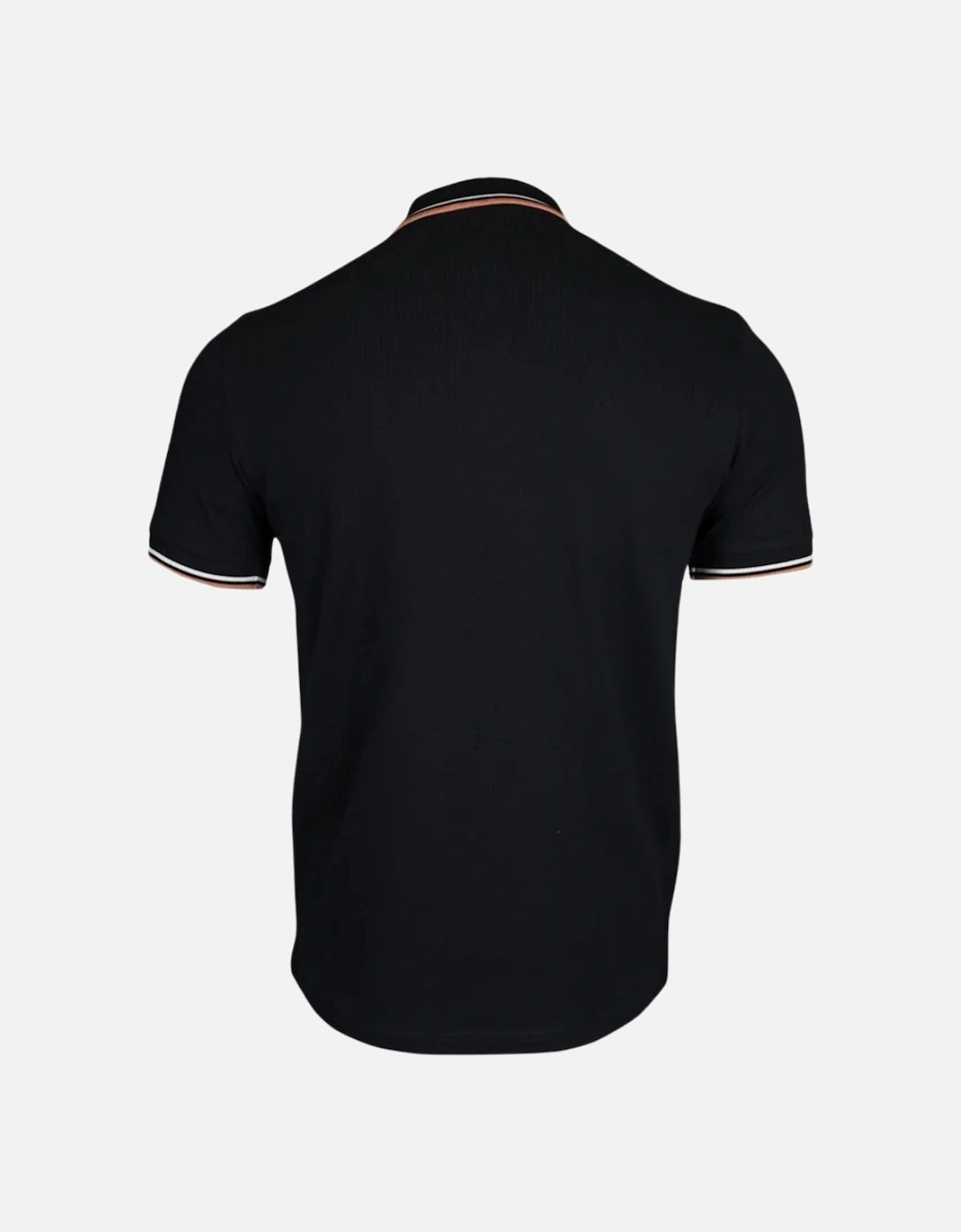 White Twin Tipped Collar Black Polo Shirt