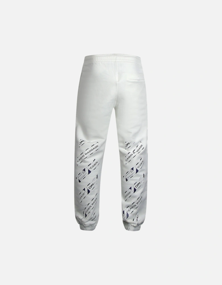 Airport Tape Logo White Sweatpants