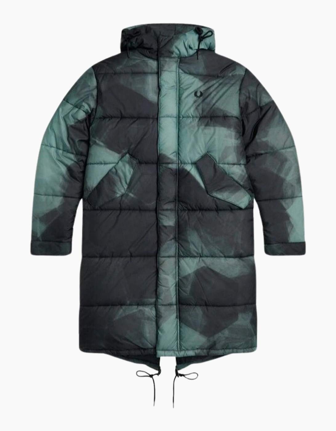 Men's Fred Perry Fishtail Shaded Navy Blue Camoflauge Quilted Pakra Jacket - Black - Size: Regular/36