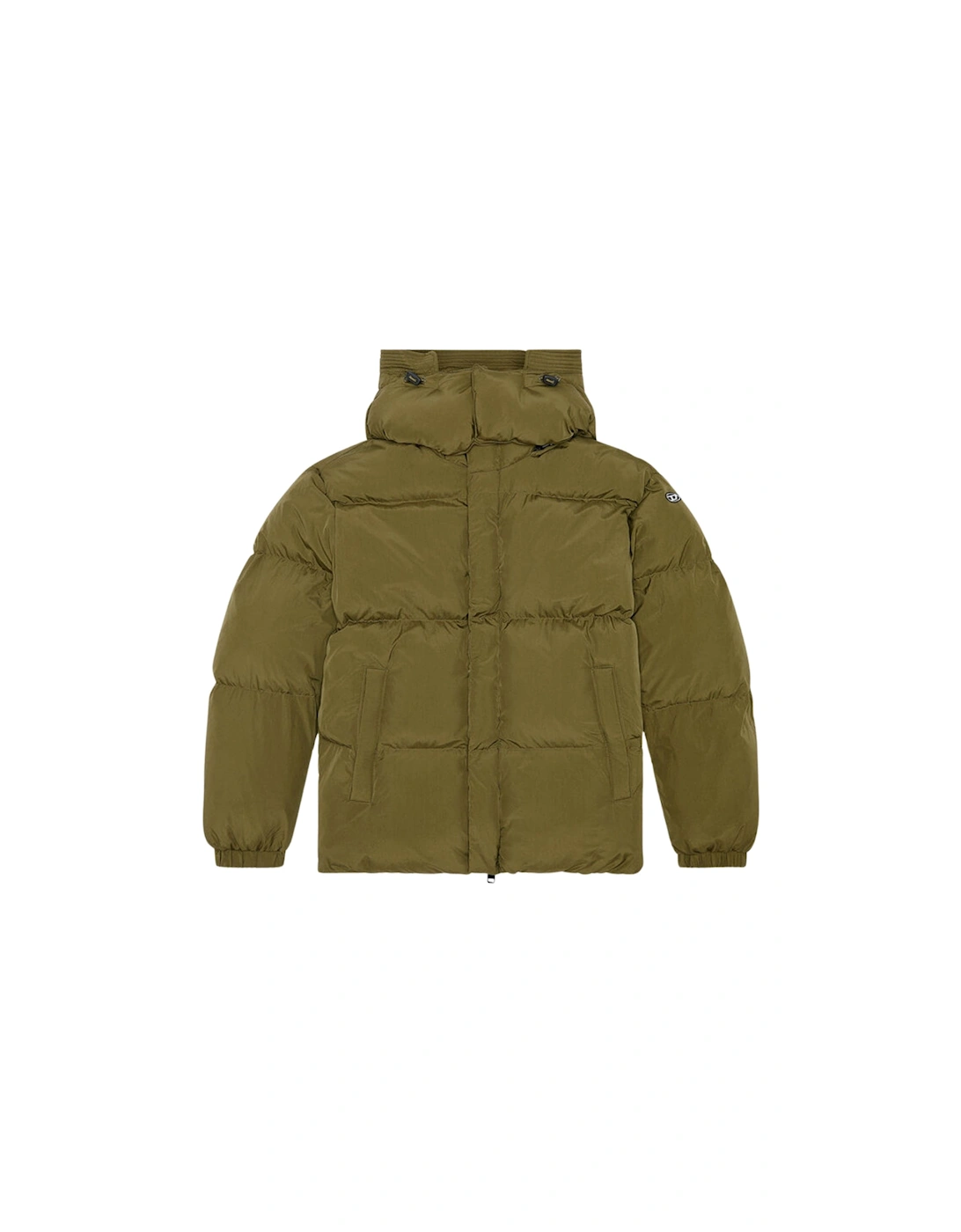 Diesel Men's Tan Plain Padded Hooded Green Jacket - : 40/Regular L