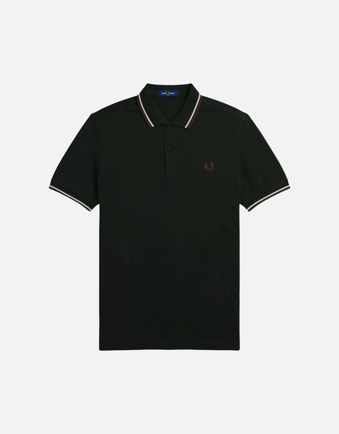 Red/White Twin Tipped Dark Green Polo Shirt, 3 of 2