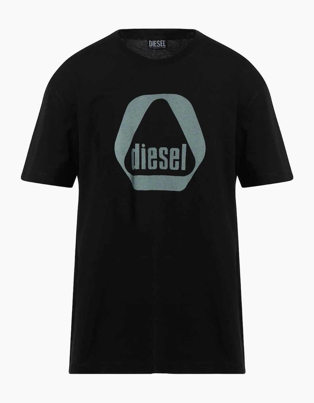 Diesel Men's Black Triangle Logo T-Shirt  40 L