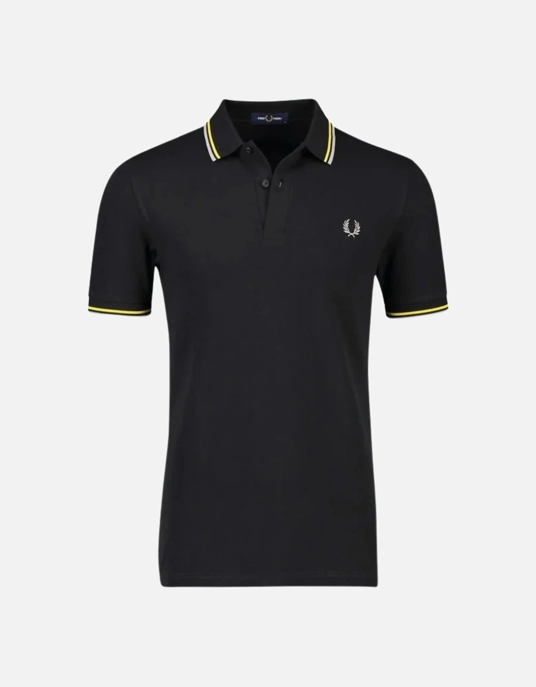 Yellow Twin Tipped Collar Black Polo Shirt, 2 of 1