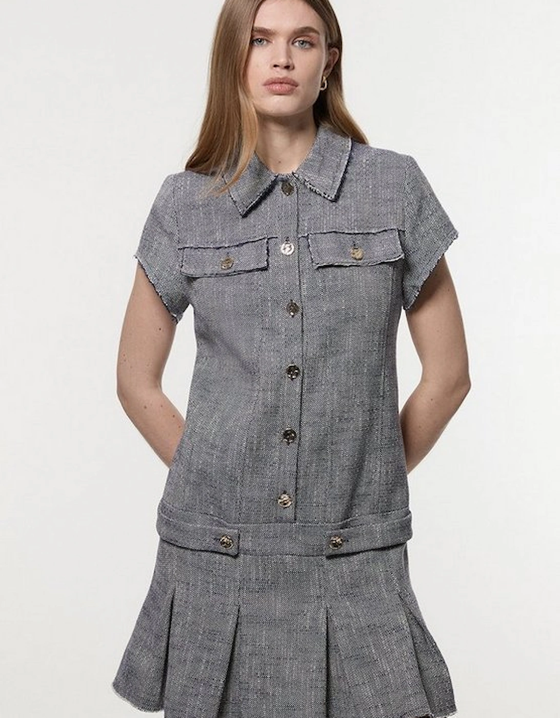 Petite Spring Tweed Tailored Mini Dress, 4 of 3