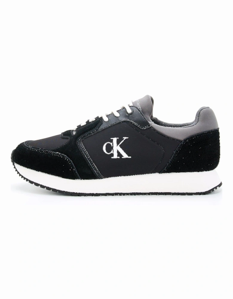 Retro Sock Nylon and Suede Runners - Black/White