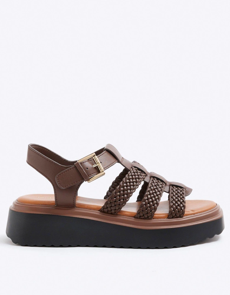 Fisherman Flatform Sandal - Brown