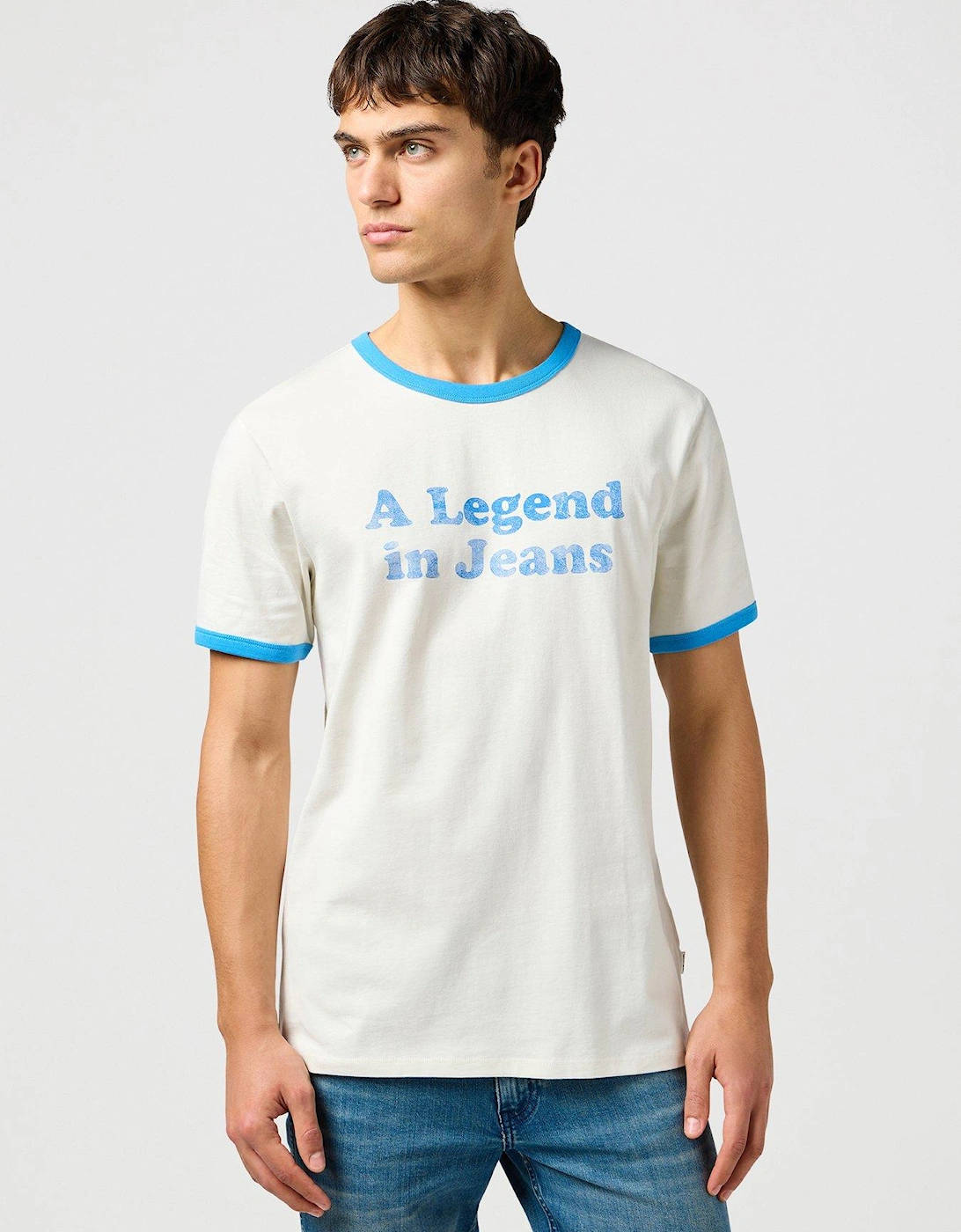 Ringer Vintage Script T-Shirt - White, 7 of 6