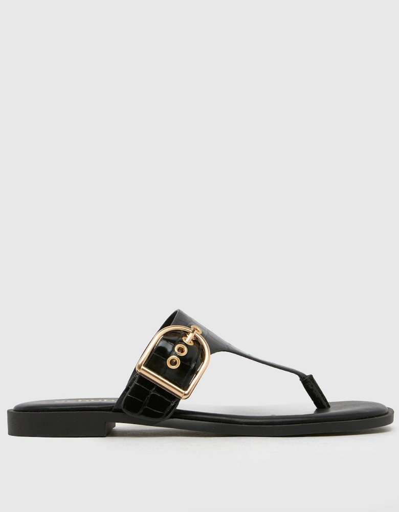 Teena Toe Post Sandals - Black