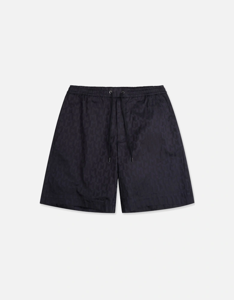 Mid Length Monogram Shorts Navy