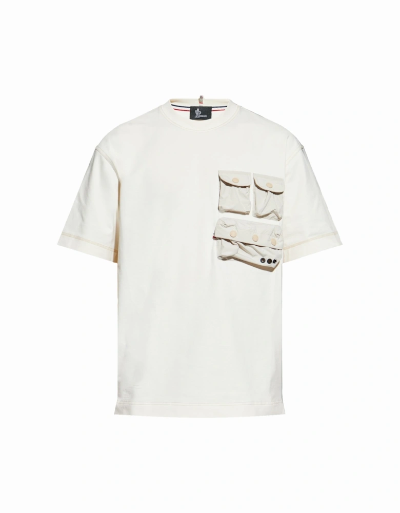 Pocket Cotton T-shirt Beige