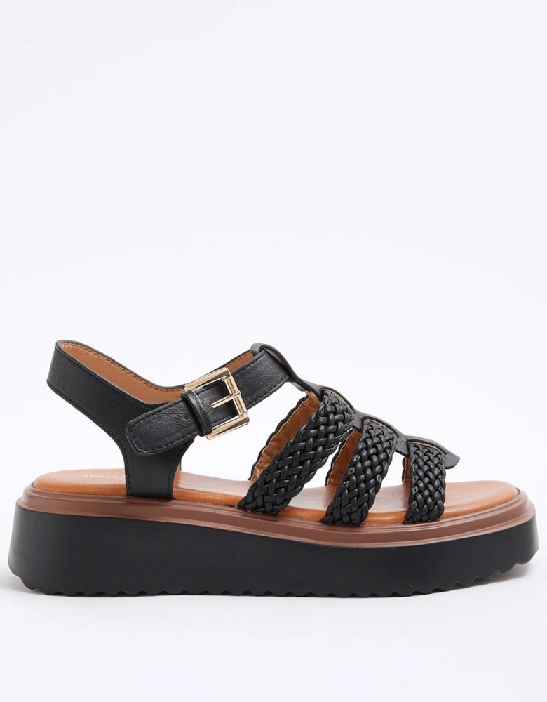 Wide Fit Fisherman Sandal - Black