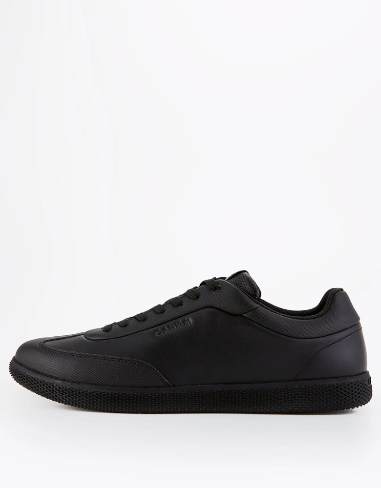 Leather Lace Up Sneakers - Black