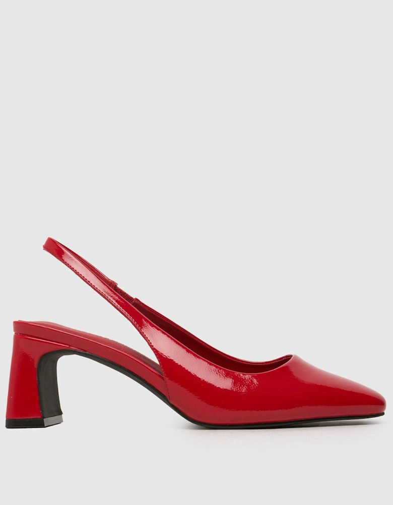 Shae Sling Back Block Heels - Red