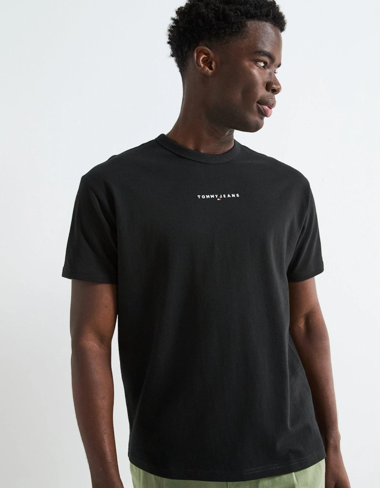 Relaxed Linear Logo T-Shirt - Black