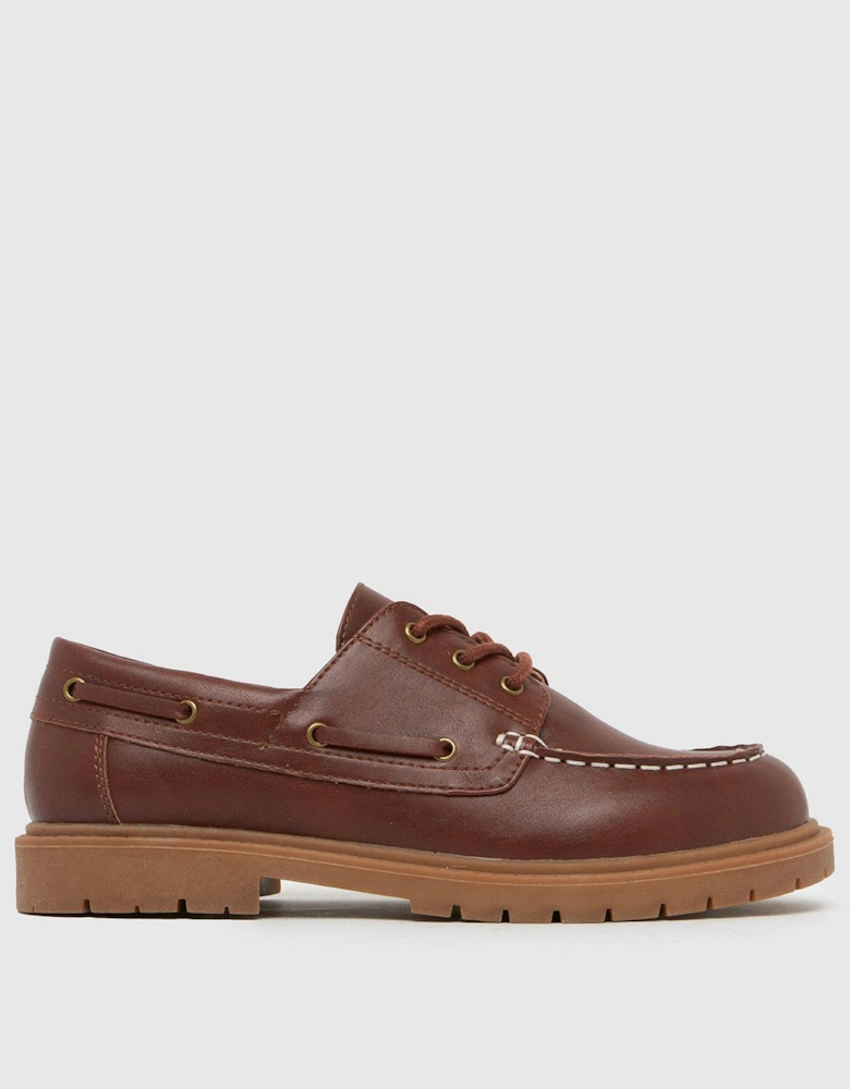 Lance Youth Boat Shoe - Brown